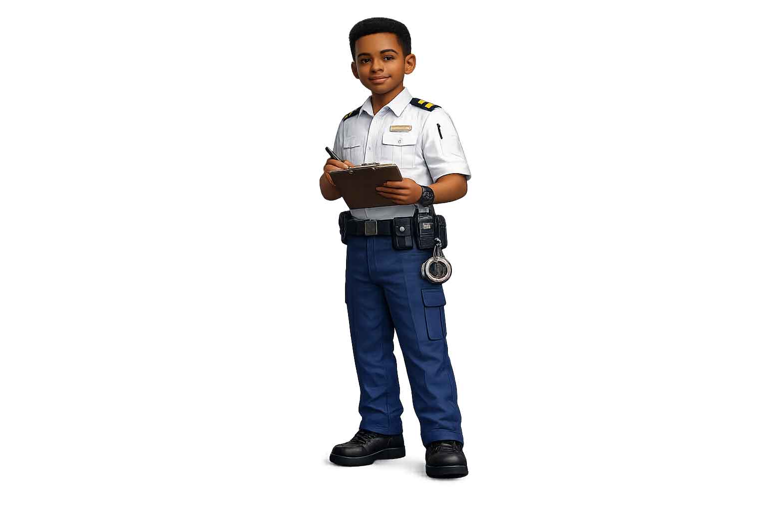 Cruise ship officer preparing for emergency response and passenger safety duties